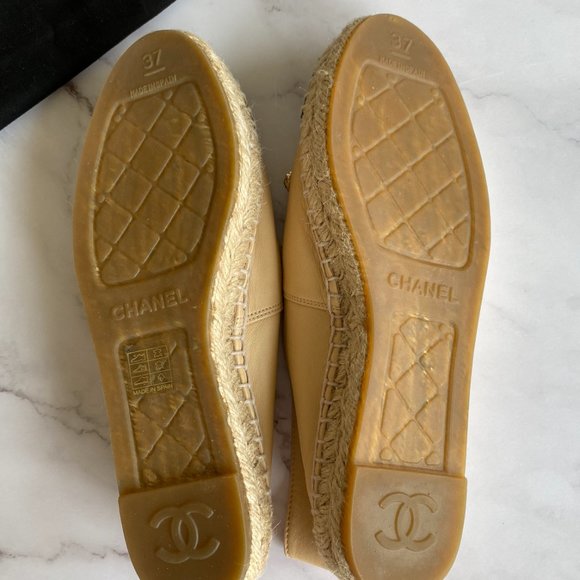 CHANEL Lambskin Camellia Studded Espadrilles EU 37 - Picture 10 of 12
